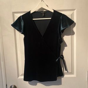 NWOT Green Velvet Crossover Top Banana Republic size small